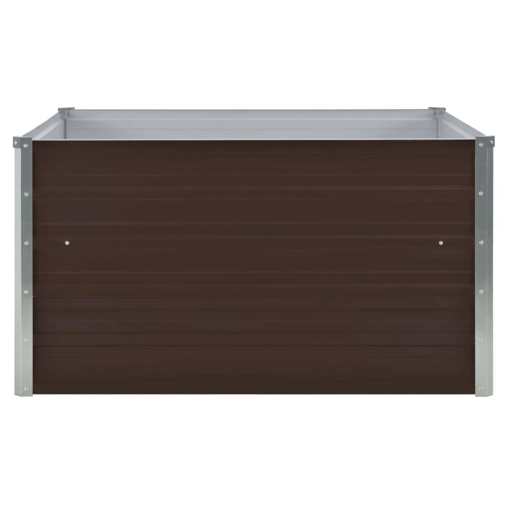 Jardinière 100 x 100 x 45 cm acier galvanisé marron - Image 3