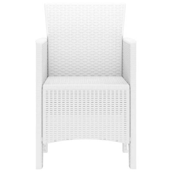 ComfortXL - Lot de 2 Chaises de Jardin Blanches en PP Design Rotin Élégant pour Piscine et Patio – ComfortXL Outdoor Living - Image 6