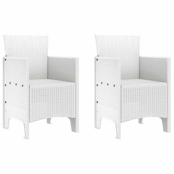 ComfortXL - Lot de 2 Chaises de Jardin Blanches en PP Design Rotin Élégant pour Piscine et Patio – ComfortXL Outdoor Living - Image 2