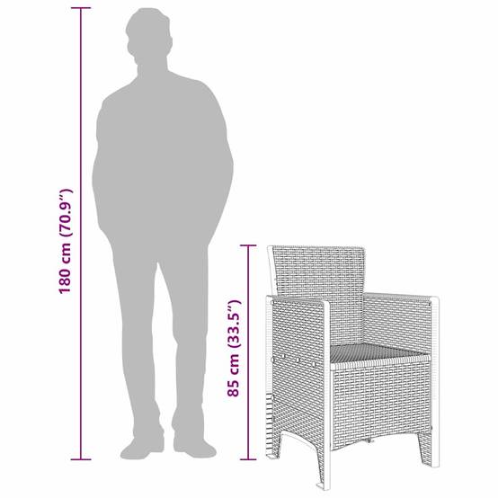 ComfortXL - Lot de 2 Chaises de Jardin Blanches en PP Design Rotin Élégant pour Piscine et Patio – ComfortXL Outdoor Living - Image 5