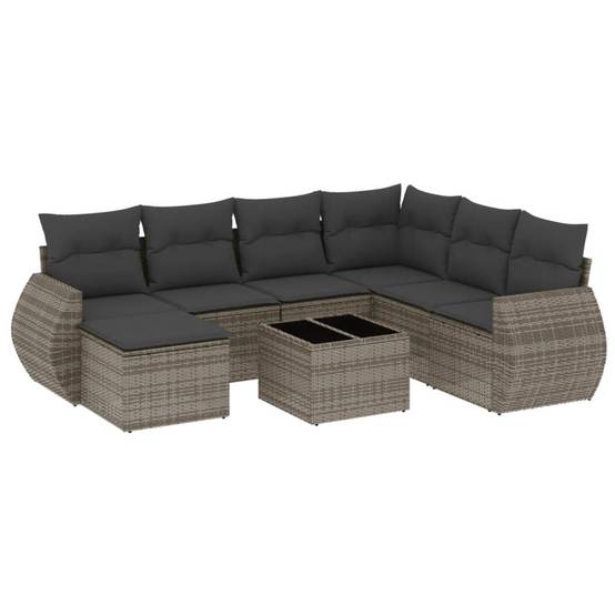 ComfortXL - Salon de Jardin Bas 7 Places Résine Tressée Gris Modulable avec Table et Coussins 8 Pièces – ComfortXL Outdoor Living - Image 2