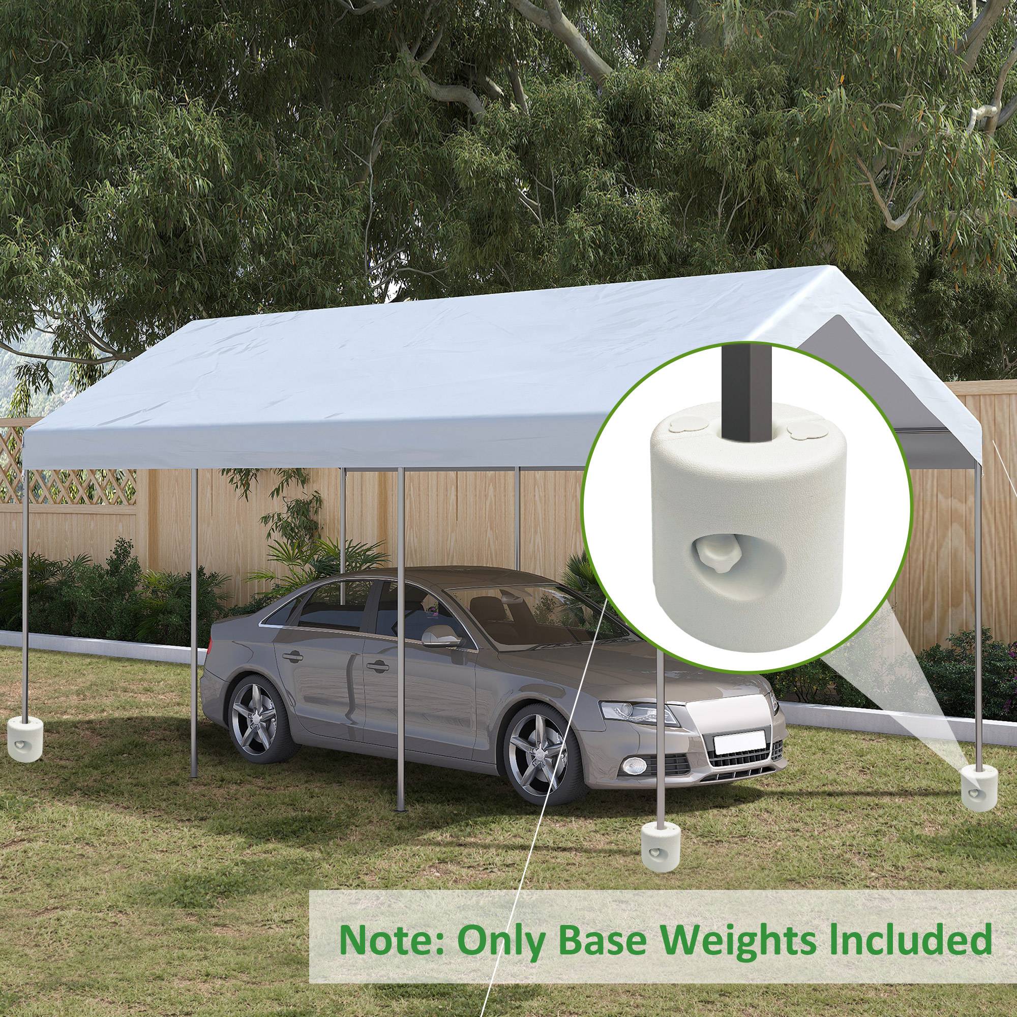 Outsunny - Lot 4 pieds de tonnelle pop-up remplissage eau/sable avec vis sécurité pour pavillon HDPE blanc - Outsunny - Image 4