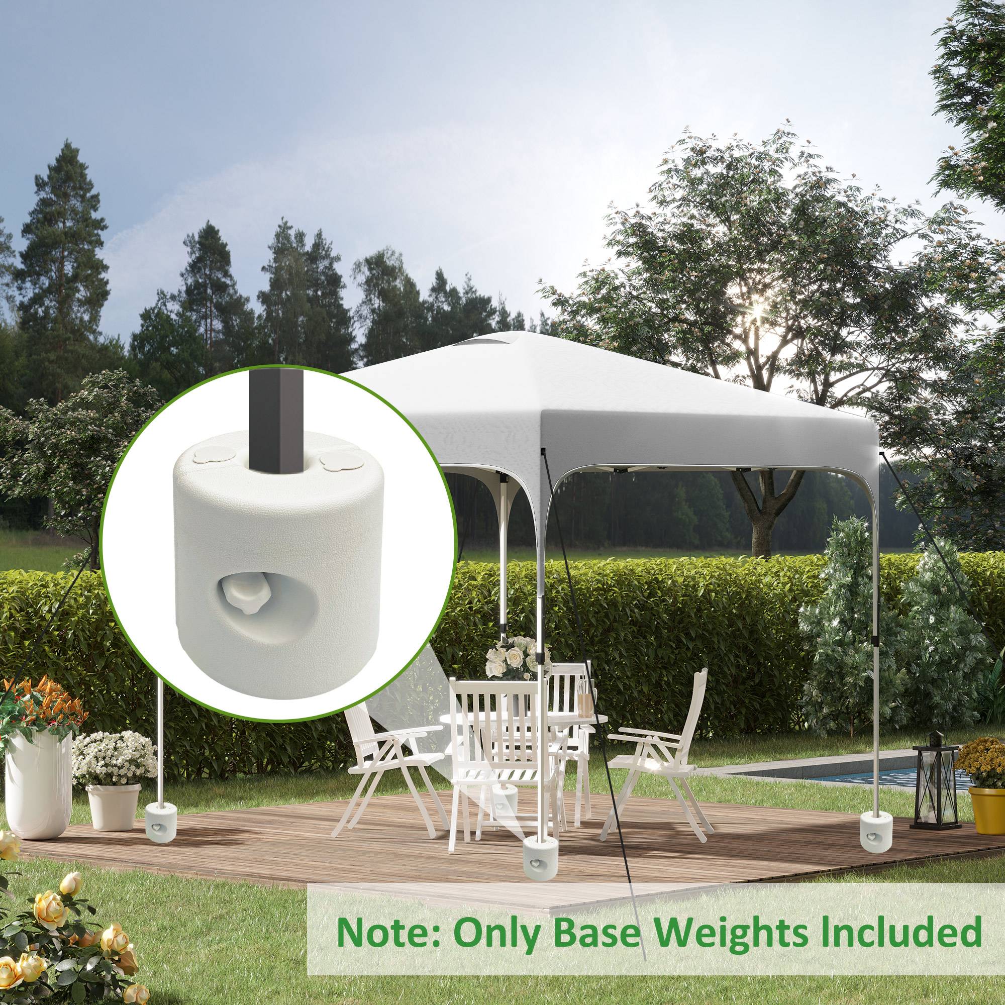 Outsunny - Lot 4 pieds de tonnelle pop-up remplissage eau/sable avec vis sécurité pour pavillon HDPE blanc - Outsunny - Image 2