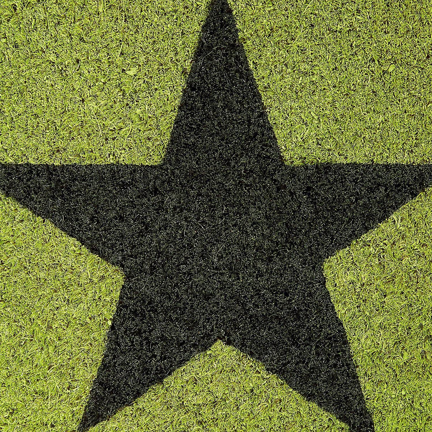Paillasson tapis de sol porte d’entrée essuie-pieds étoiles fibres de coco vert - Image 3