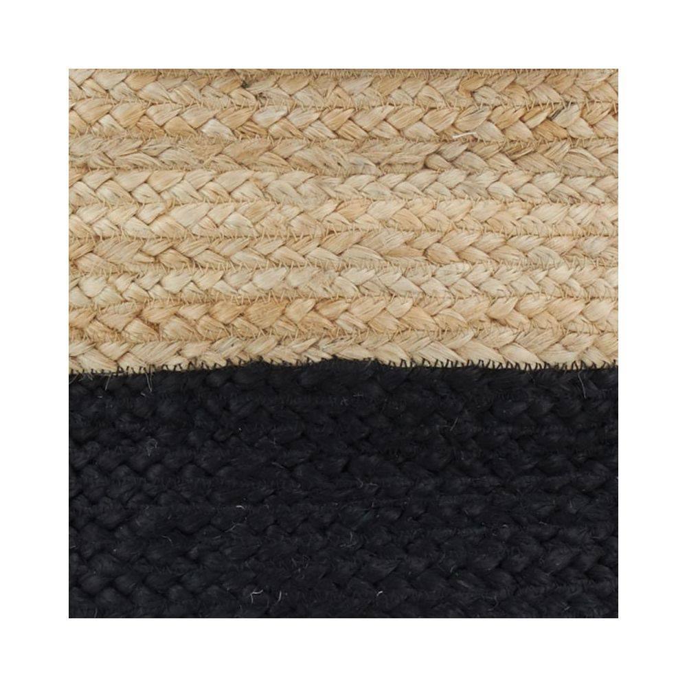 Aubry Gaspard - Sac cabas en jute et bois naturel et noir - Image 3