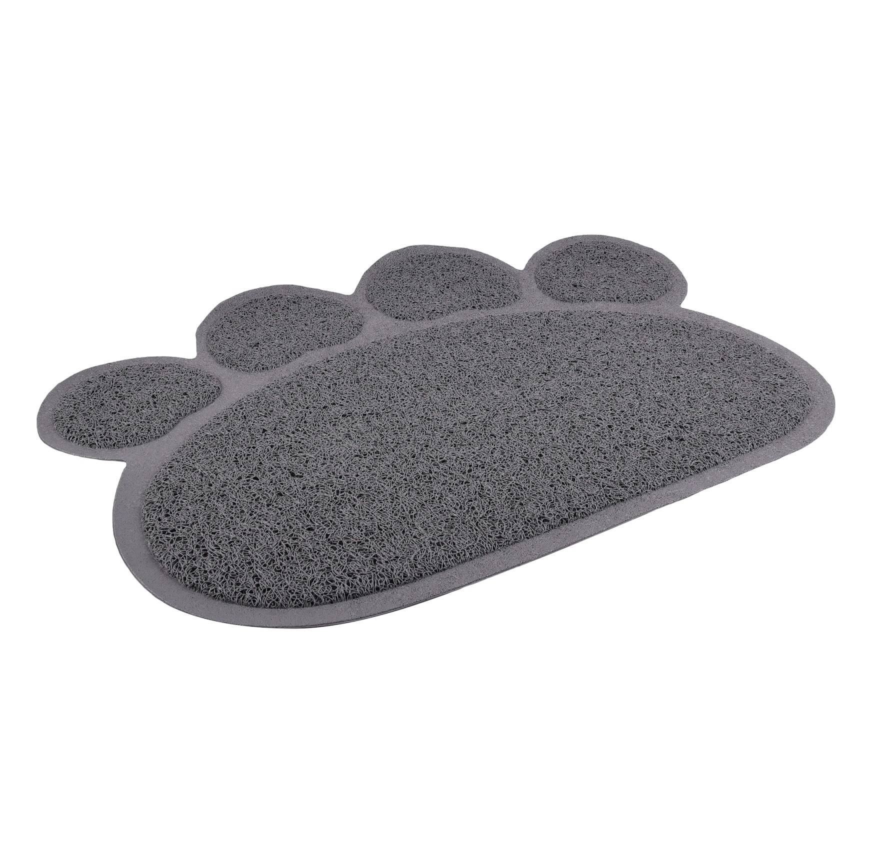 Eden - Tapis de litière pour chat 30 x 40 cm Patte de chat gris - Image 1