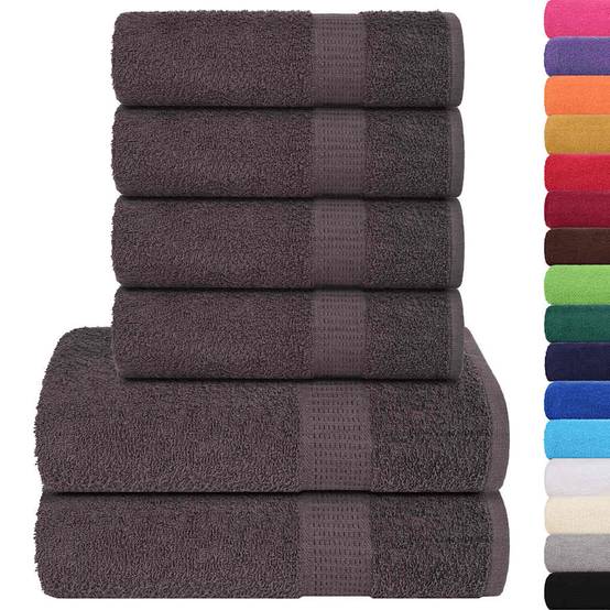 Ensemble de serviettes FROGN 6 pcs anthracite 360 g/m² Maison Chic - Image 1