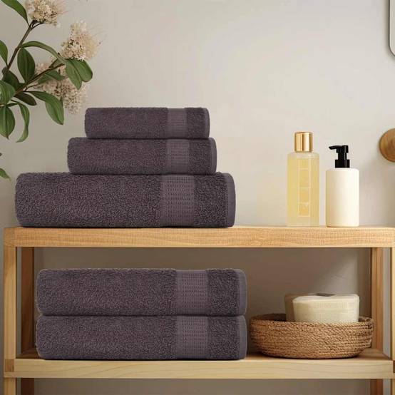 Ensemble de serviettes FROGN 6 pcs anthracite 360 g/m² Maison Chic - Image 3