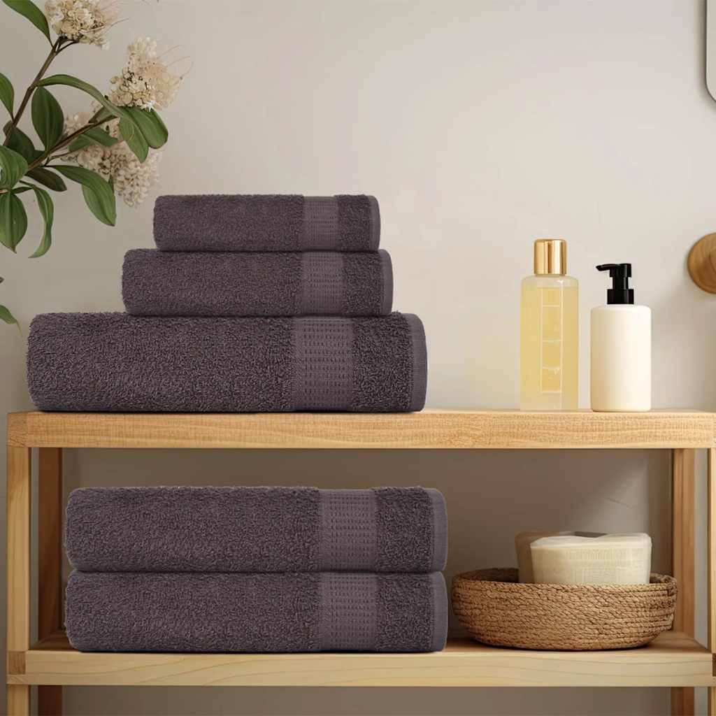 Ensemble de serviettes FROGN 6 pcs anthracite 360 g/m² Maison Chic - Image 3