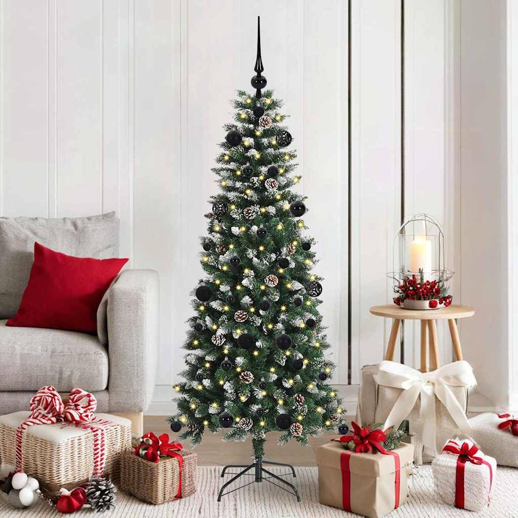 Sapin de Noël | Arbre de Noël artificiel Vert 150 cm PVC, plastique et acier Maison Chic - Image 2
