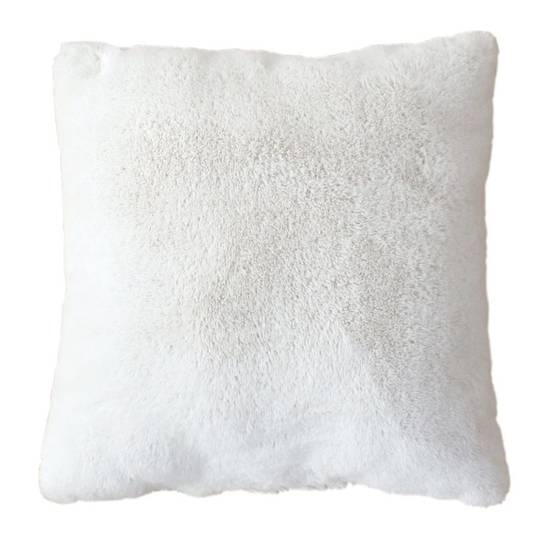Enjoy Home - Coussin Déco Imitation Fourrure "Rabbit" 40x40cm Blanc - Image 1