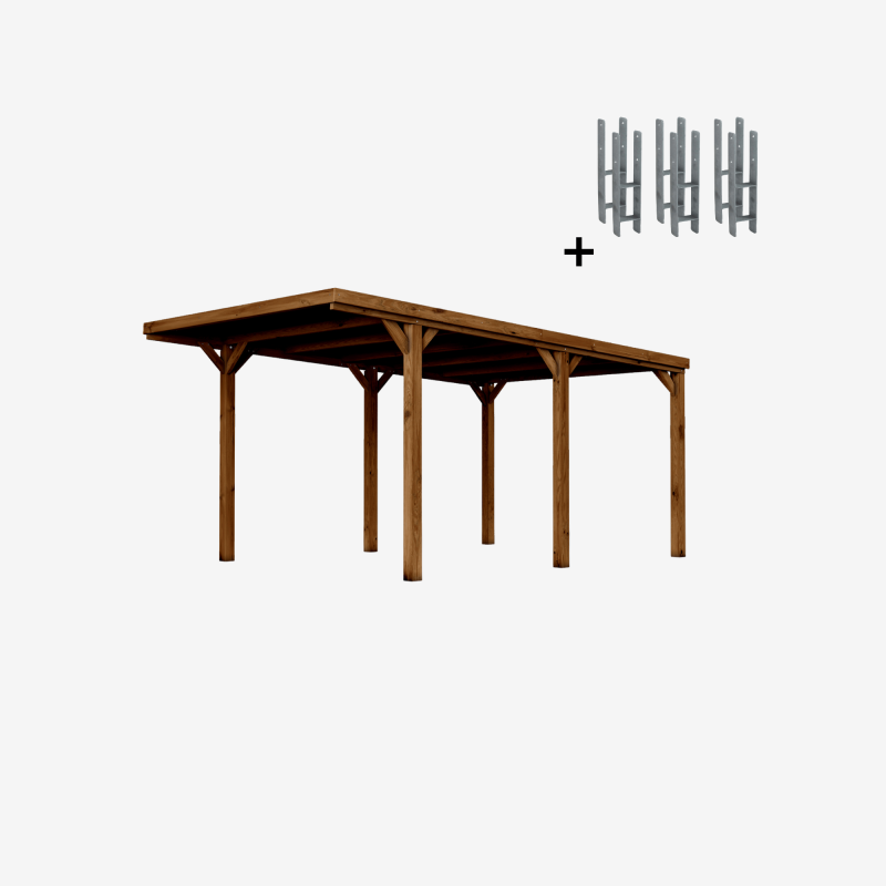 Cerland - Carport bois 16,5 m² avec supports en H - Image 1