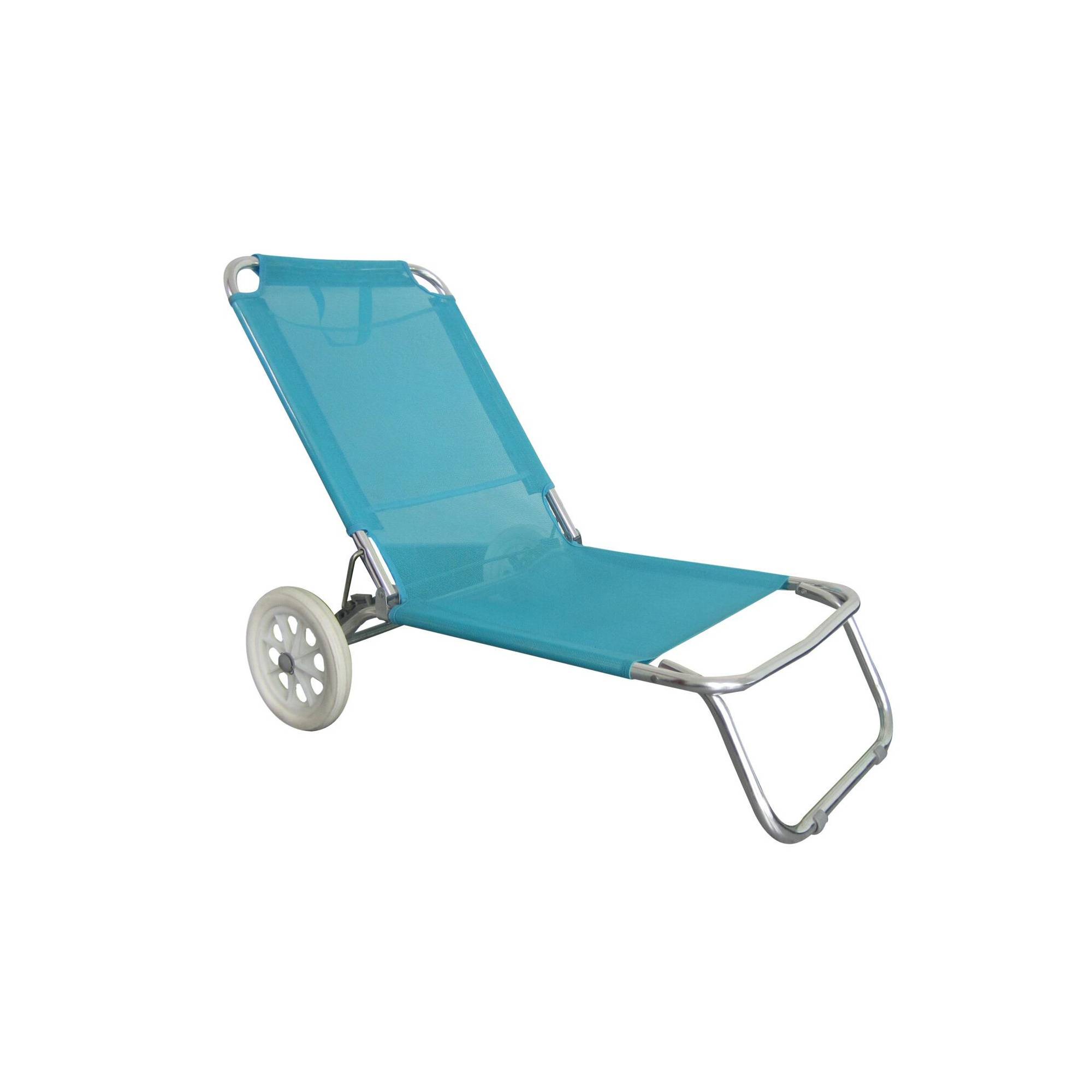 Chaise de plage pliable - O'Beach - Avec roulettes - Dimensions : 124 x 64 x 82 cm - Image 1