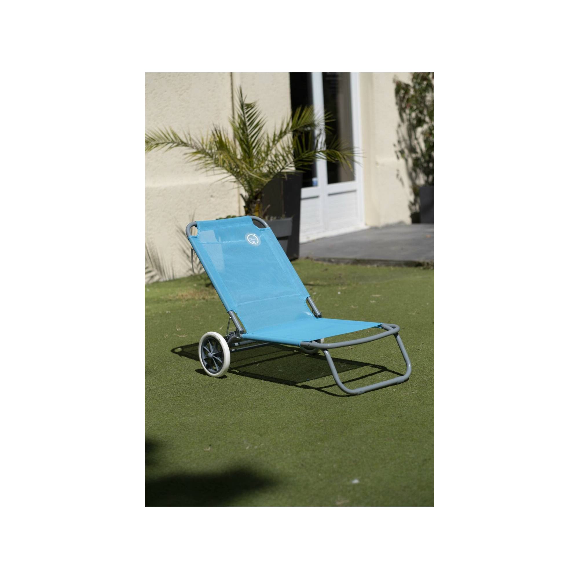 Chaise de plage pliable - O'Beach - Avec roulettes - Dimensions : 124 x 64 x 82 cm - Image 2