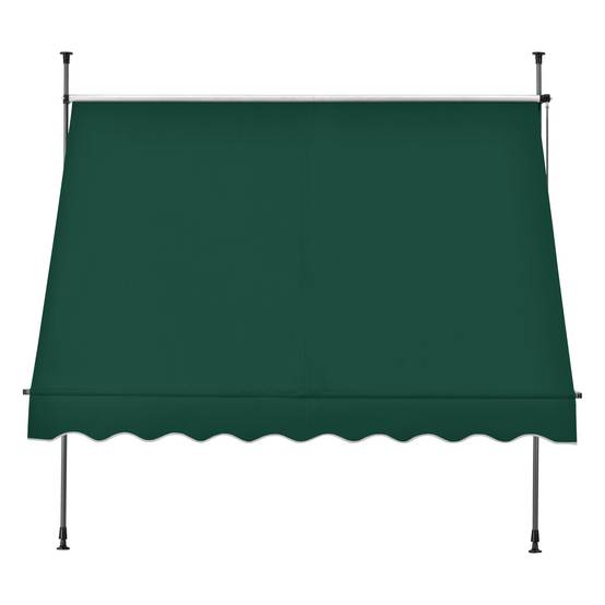 Store banne téléscopique acier polyester 350 x 120 x 200-300 cm vert foncé - Image 3