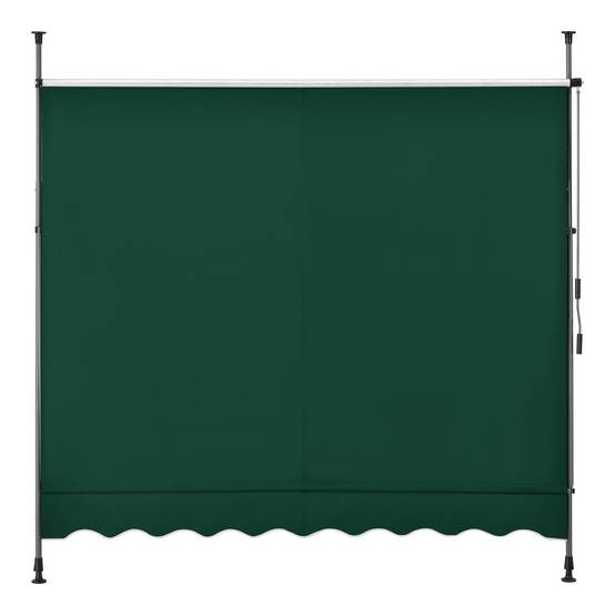 Store banne téléscopique acier polyester 350 x 120 x 200-300 cm vert foncé - Image 4