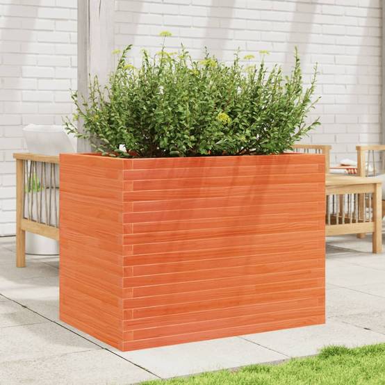 Jardinière Bois Pin Imprégné Cire Marron 90 x 60 x 68.5 cm - PANGIVO - Image 3