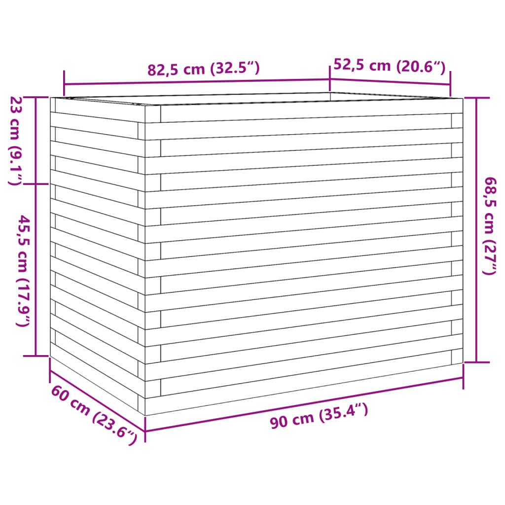 Jardinière Bois Pin Imprégné Cire Marron 90 x 60 x 68.5 cm - PANGIVO - Image 10