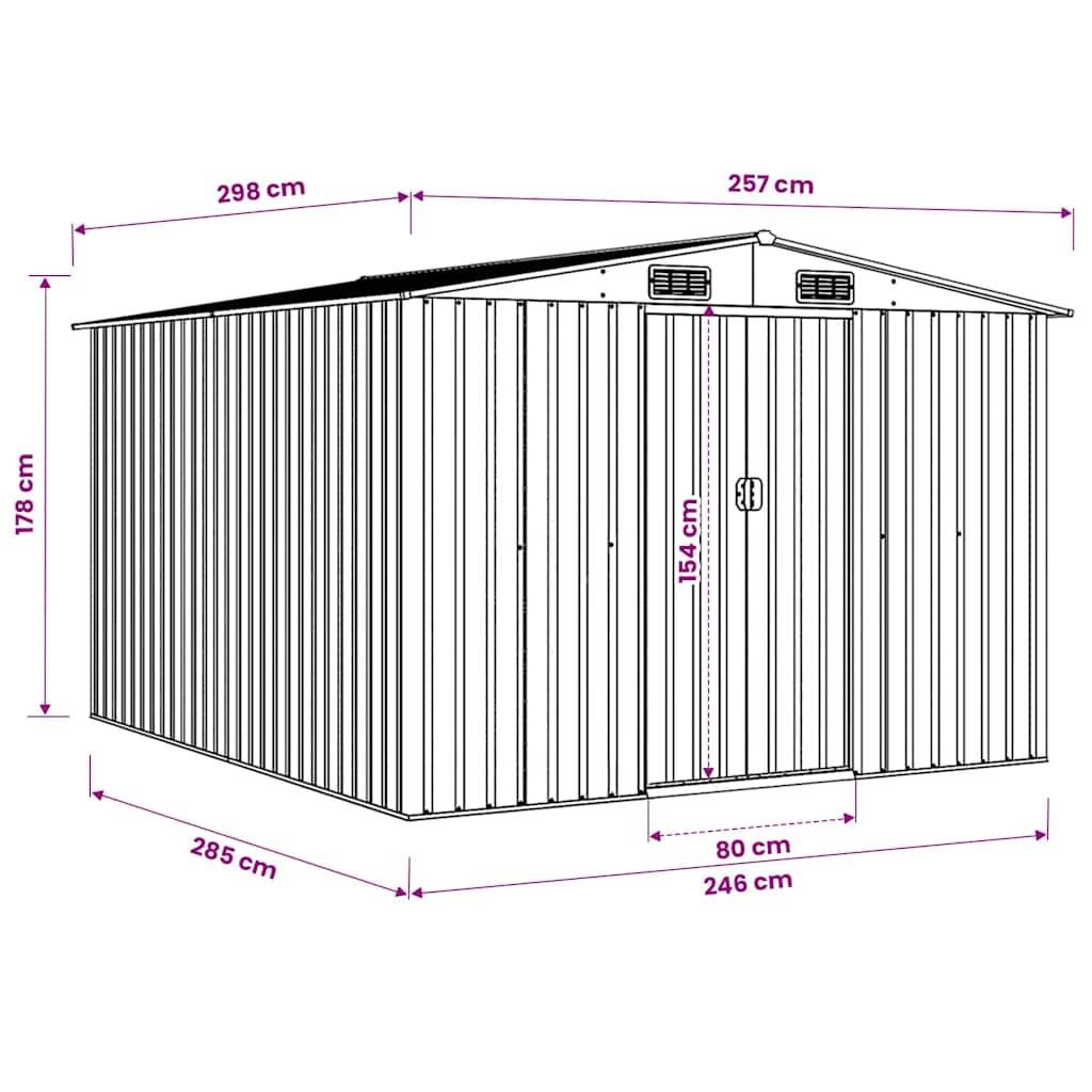 Vidaxl - Abri de jardin 257x298x178 cm Métal Anthracite vidaXL 143342 - Image 3