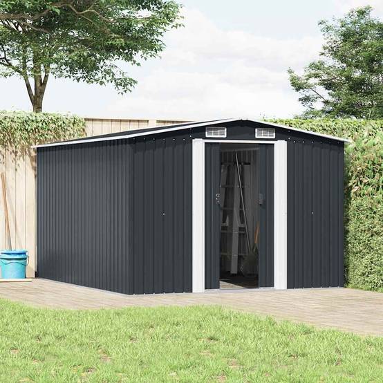 Vidaxl - Abri de jardin 257x298x178 cm Métal Anthracite vidaXL 143342 - Image 2