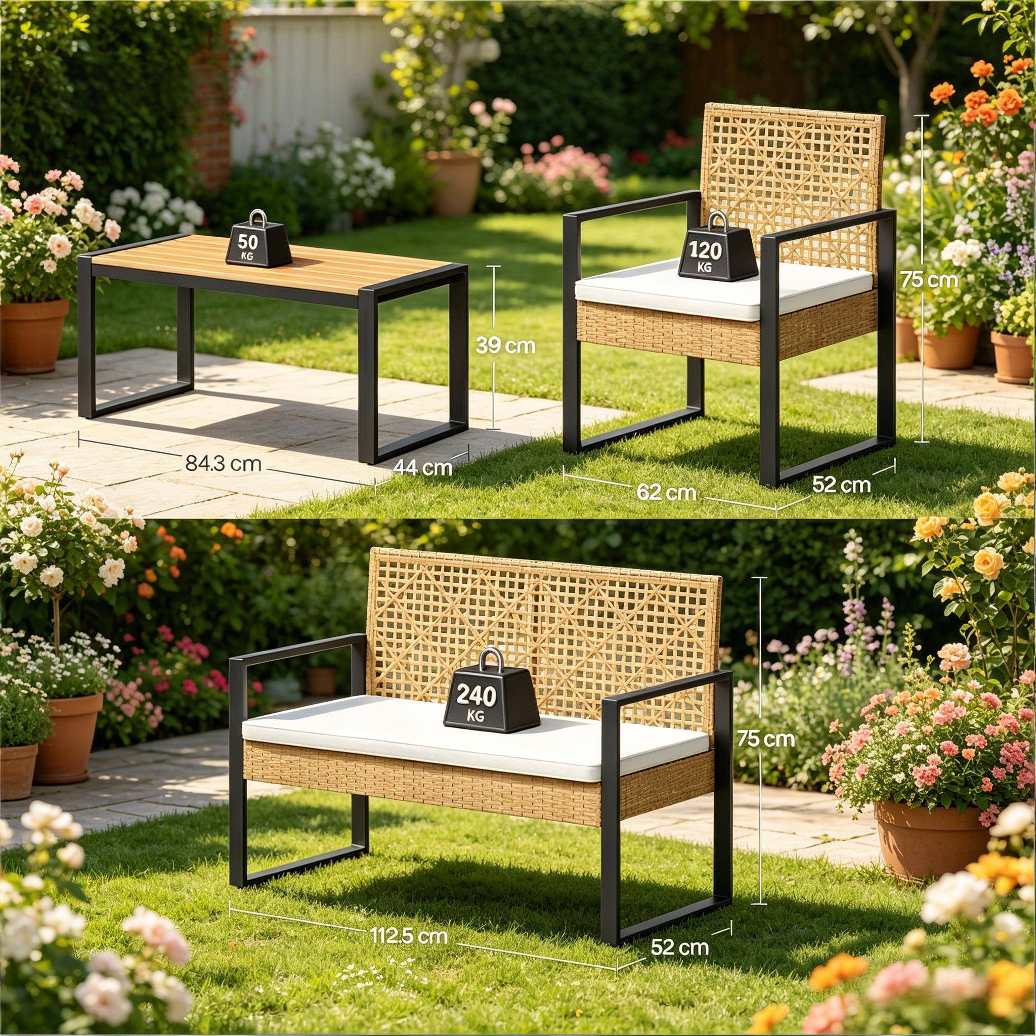 Rotin PE résistant UV – look tendance, zéro souci pour terrasse - Image 2