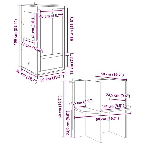 Vidaxl - Terrarium Marron 50 x 50 x 150 cm OSB vidaXL 3397891 - Image 3