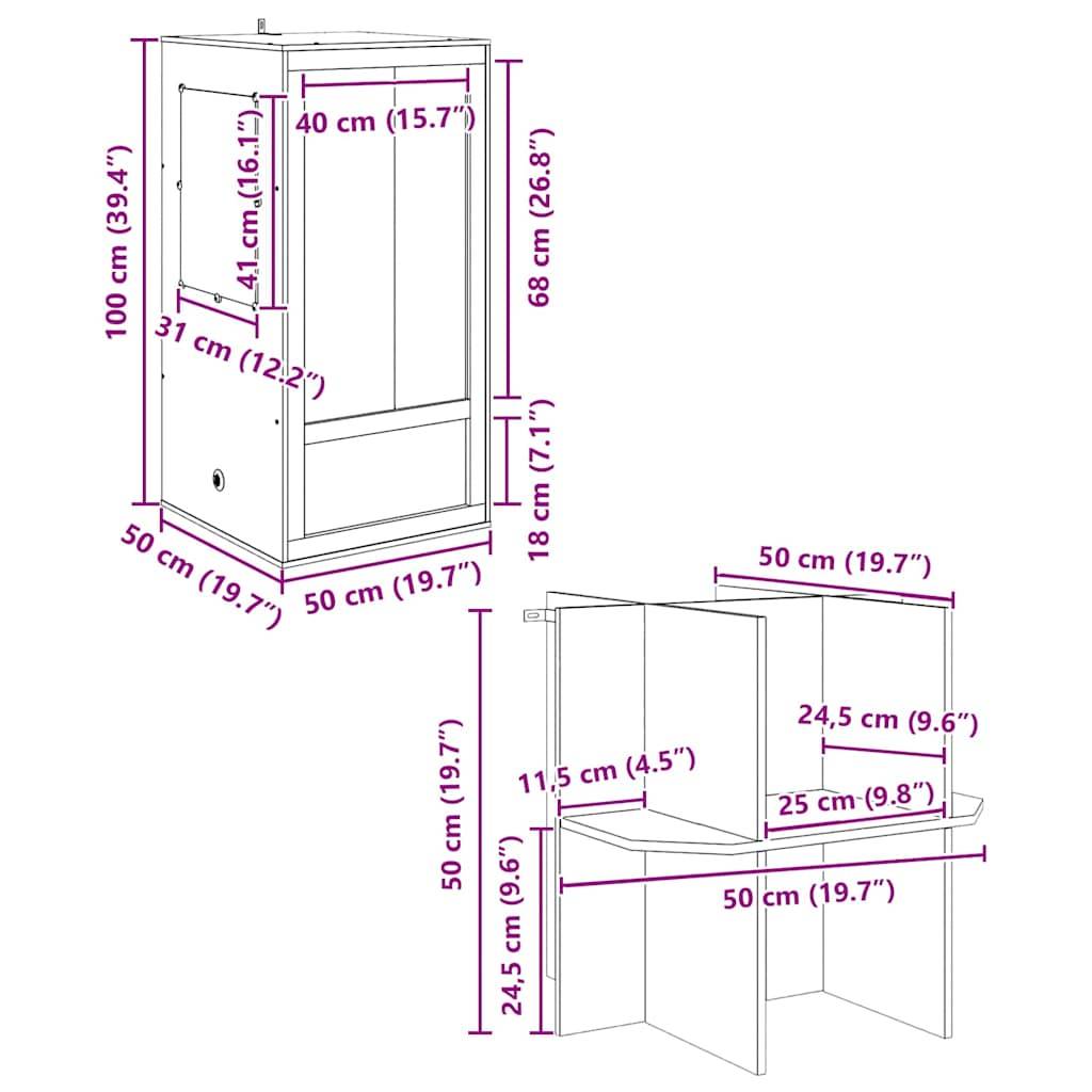 Vidaxl - Terrarium Marron 50 x 50 x 150 cm OSB vidaXL 3397891 - Image 3