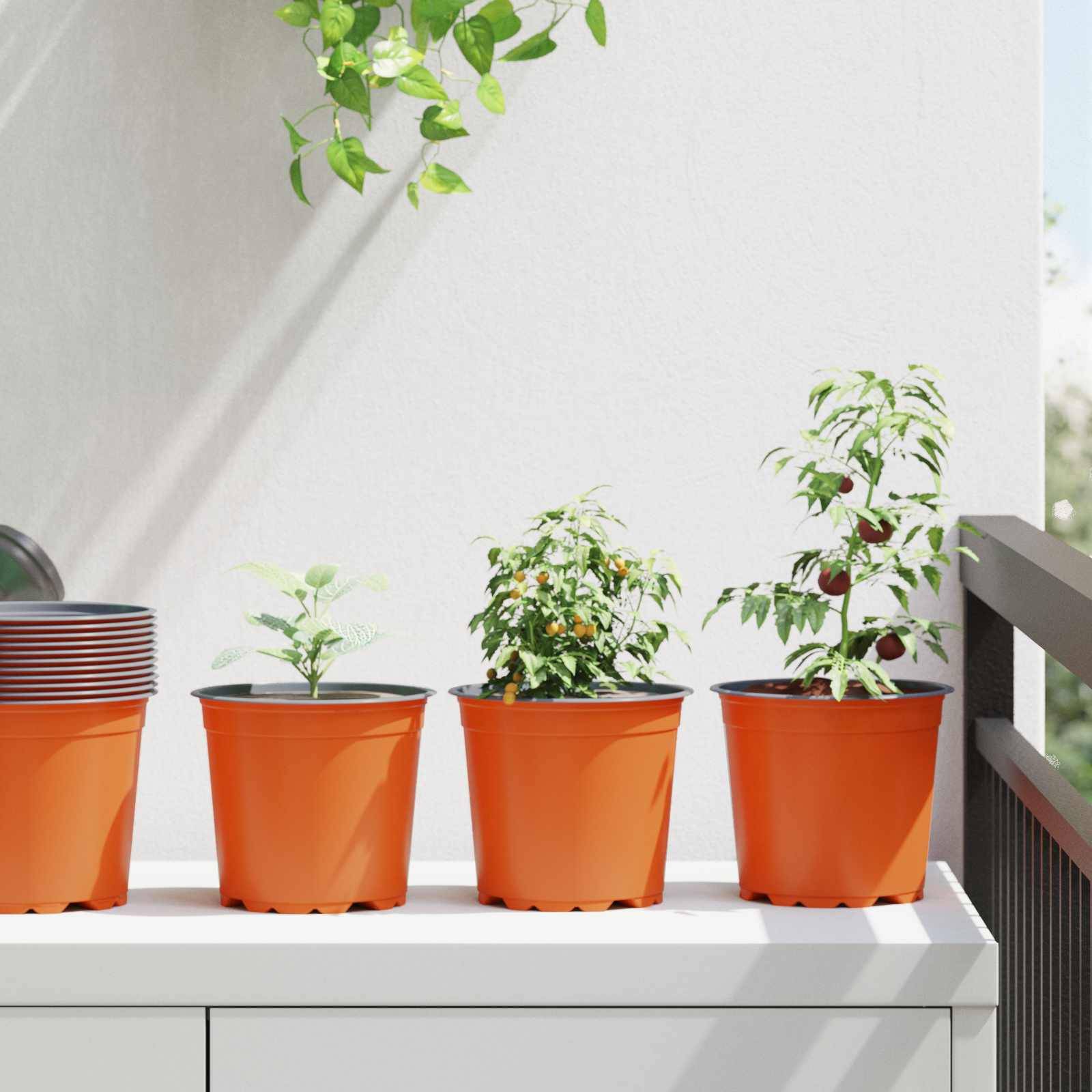 Lot de 100 Pots de Fleurs Plastique pour Plantes de Jardin avec Drainage 15x13 cm Terre Cuite - ComfortXL Outdoor Living - Image 1
