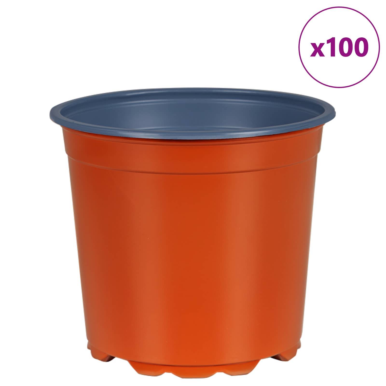 Lot de 100 Pots de Fleurs Plastique pour Plantes de Jardin avec Drainage 15x13 cm Terre Cuite - ComfortXL Outdoor Living - Image 4