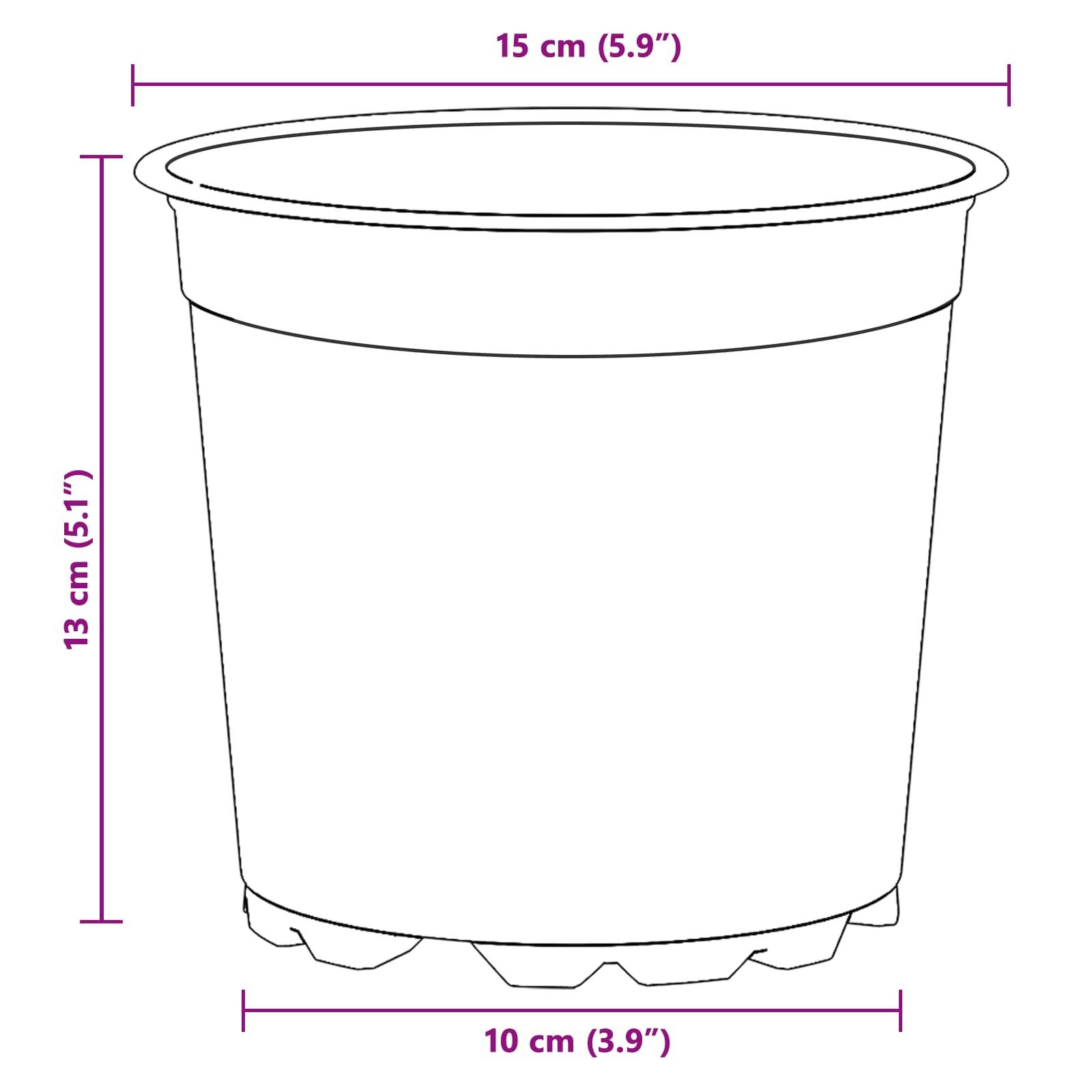 Lot de 100 Pots de Fleurs Plastique pour Plantes de Jardin avec Drainage 15x13 cm Terre Cuite - ComfortXL Outdoor Living - Image 6