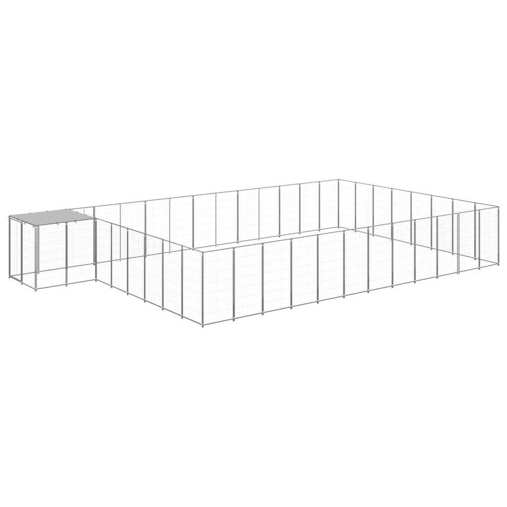Helloshop26 - Chenil extérieur cage enclos parc animaux chien argenté 30,25 m² acier - Image 1
