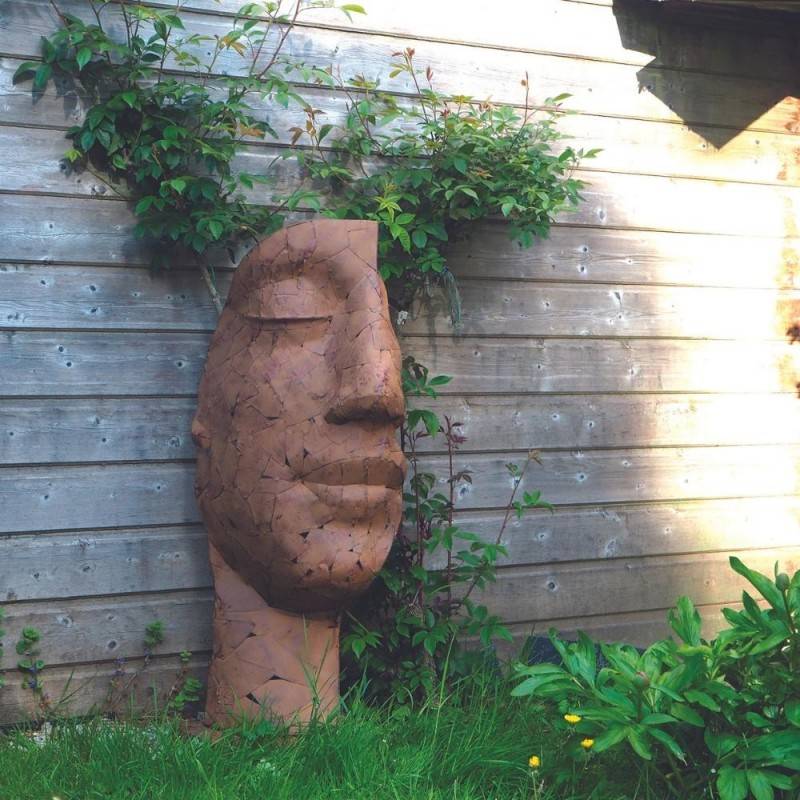 Jardinex - Statue demi-visage métal mosaïque 101 cm - Brun  - Jardinex - Image 4