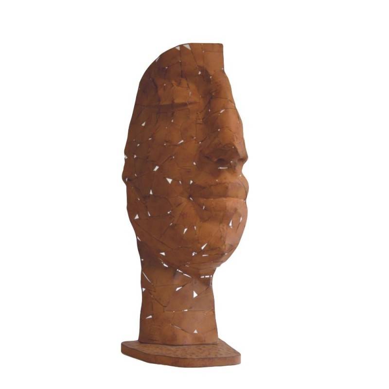 Jardinex - Statue demi-visage métal mosaïque 101 cm - Brun - Jardinex - Image 1