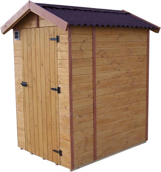 Habrita - Abri WC bois massif avec plancher / Panneau 16 mm / EDEN TOILETTES SECHES / surface ext : 2,03 m2 / toiture plaques ondulées plus grande longévité - Image 2