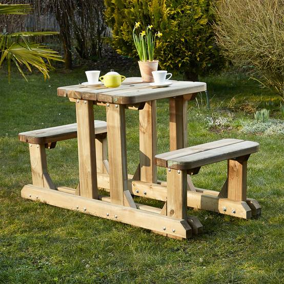 Table pique-nique en bois 2 places - Cémonjardin - Image 2