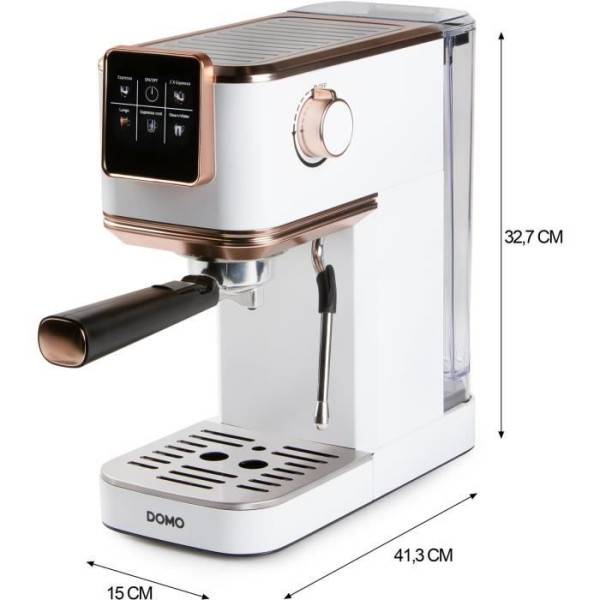 Machine a expresso 3 en 1 - DOMO - DO746K - 1350 W - 20 Bar - Blanc / Rose - Image 4