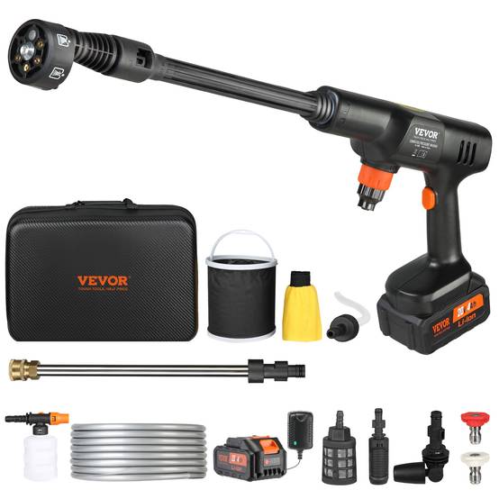 VEVOR Nettoyeur haute pression sans fil 21V, 652 PSI, 3.5 L/min, batterie 4.0Ah, pour terrasse/jardin/voiture. - Image 1