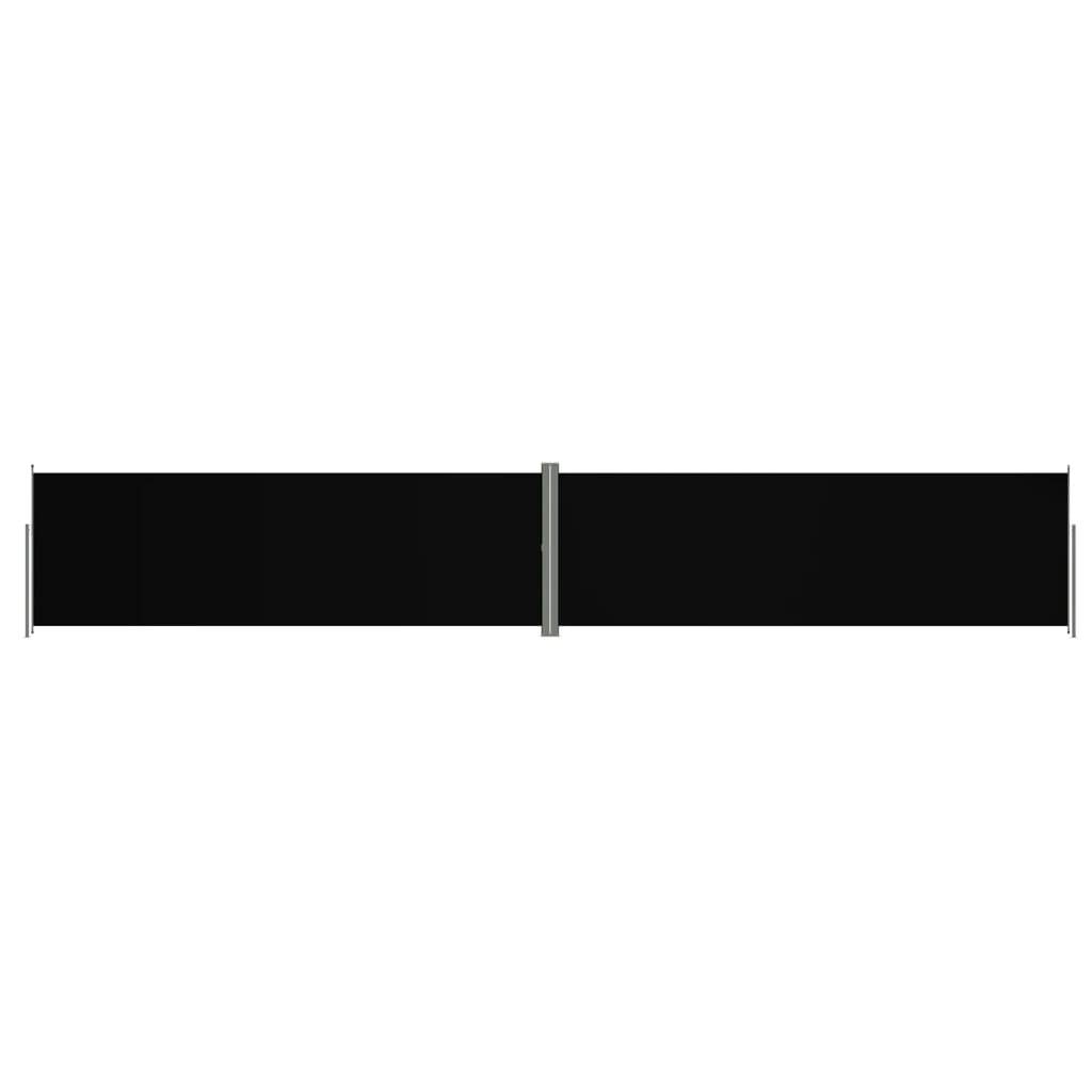 Helloshop26 - Auvent paravent store brise-vue latéral rétractable de patio jardin terrasse balcon protection visuelle écran 200 x 1200 cm noir - Image 1