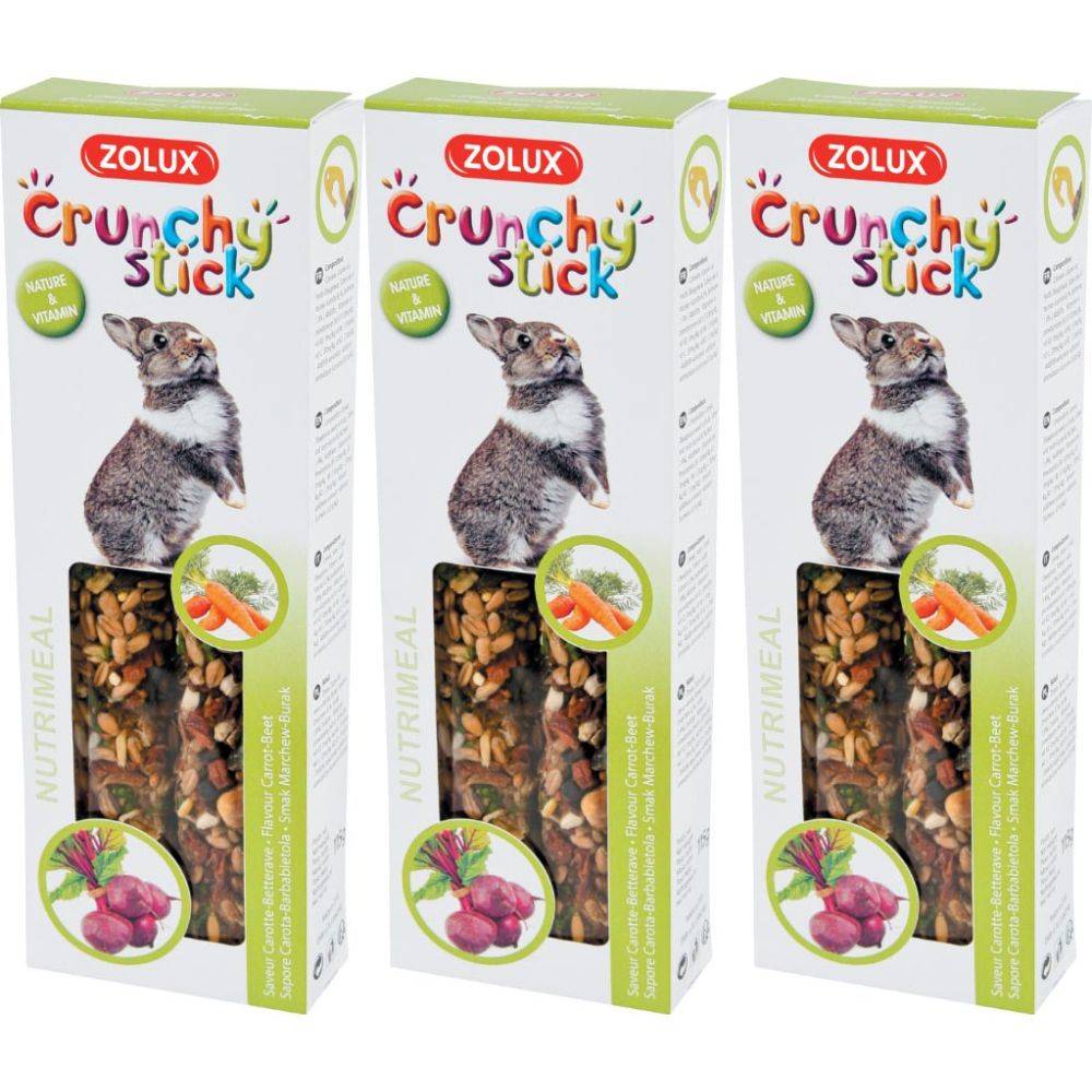 Zolux - Crunchy stick pour lapin saveur carottes et betterave (Lot de 3) - Image 2