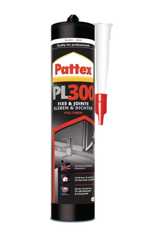 Pattex - Colle fixation PL300 Total Fix 410g blanc - PATTEX - 1506659