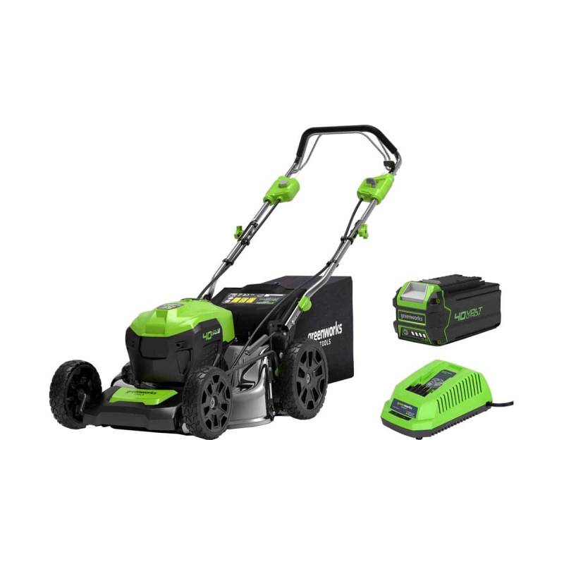Greenworks - Tondeuse tractée 46cm 40V GREENWORKS - Batterie 4,0Ah - Chargeur - GD40LM46SPK4 - Image 1