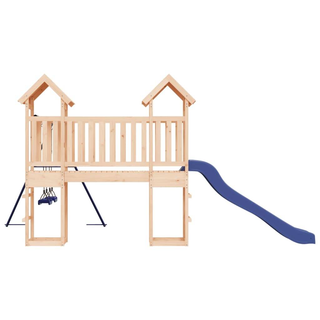 Helloshop26 - Aire de jeux d'extérieur balançoires toboggan portiques robuste jeux jardin 308 x 461 x 207 cm bois de pin massif - Image 4