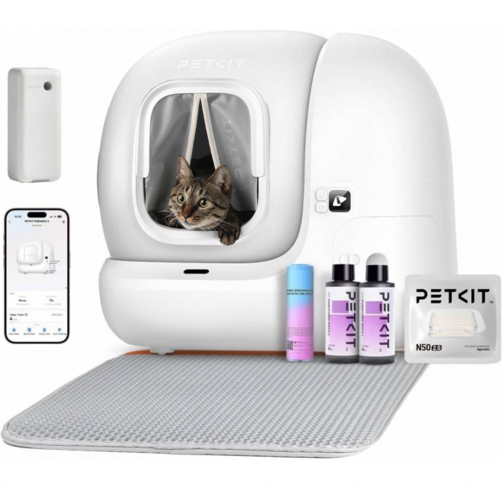 PURAMAX 2 Robot Litière Automatique Pour Chat + Rideau magnétique Petkit
