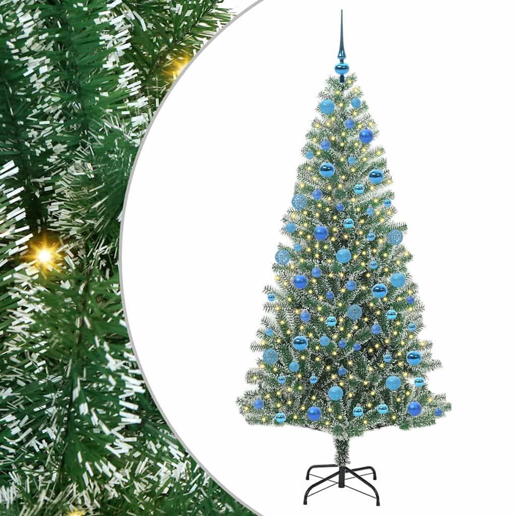 ComfortXL - Magnifique Sapin de Noël Blanc Enneigé 180 cm, Pré-illuminé LED et Décoré – ComfortXL Outdoor Living - Image 2