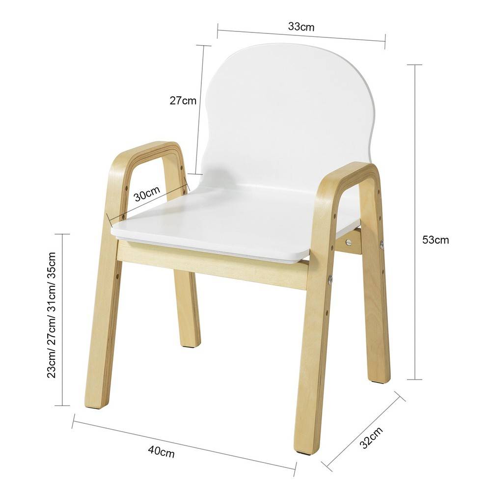 SoBuy Lot de 2 Chaises Enfant avec Accoudoirs et Dossier - Design Moderne, Hauteur d'Assise Réglable, Tabouret Enfant - Image 3