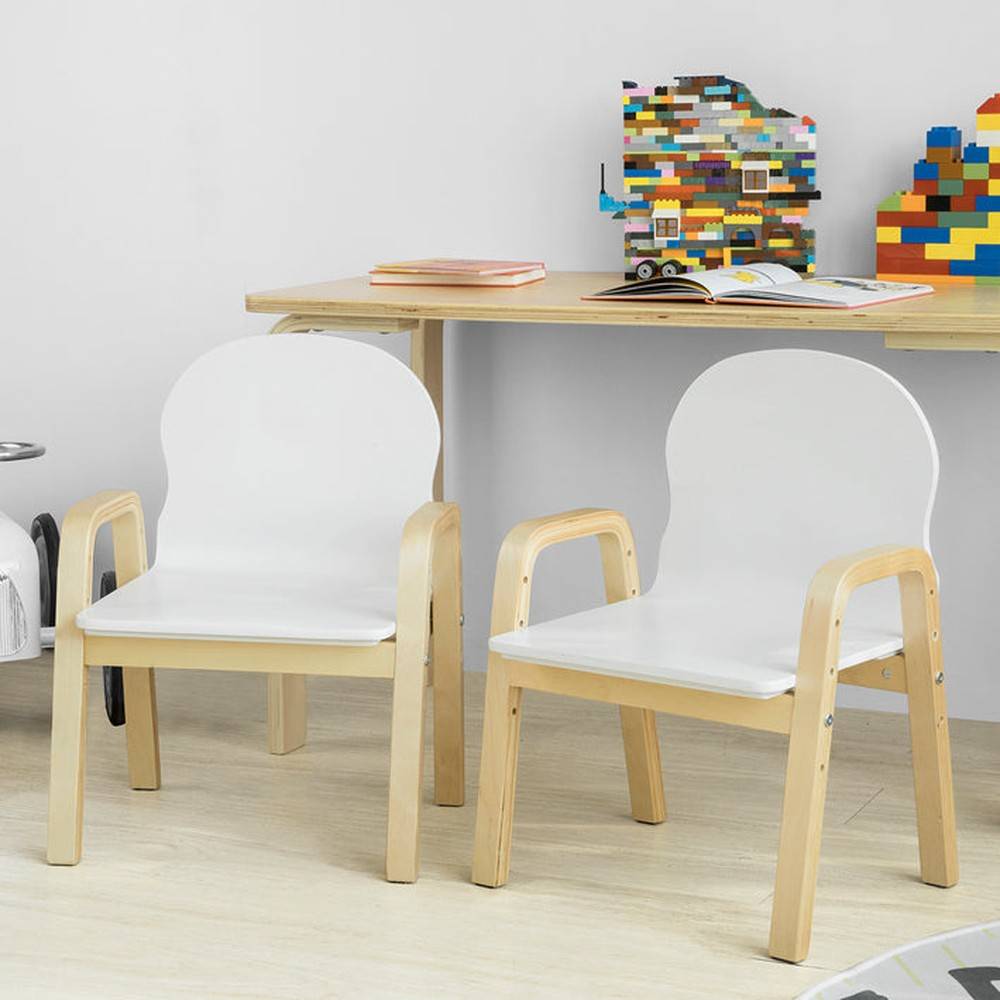 SoBuy Lot de 2 Chaises Enfant avec Accoudoirs et Dossier - Design Moderne, Hauteur d'Assise Réglable, Tabouret Enfant - Image 2