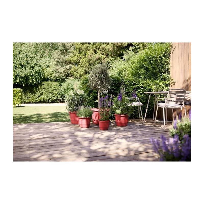 Elho - Pot De Fleurs - Elho - Amiga Rond 25 - Rouge - L 25 X B 24.5 X H 18 Cm - Extérieur - 100% Recyclé - Image 4