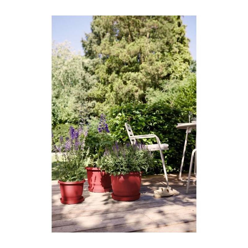 Elho - Pot De Fleurs - Elho - Amiga Rond 25 - Rouge - L 25 X B 24.5 X H 18 Cm - Extérieur - 100% Recyclé - Image 2