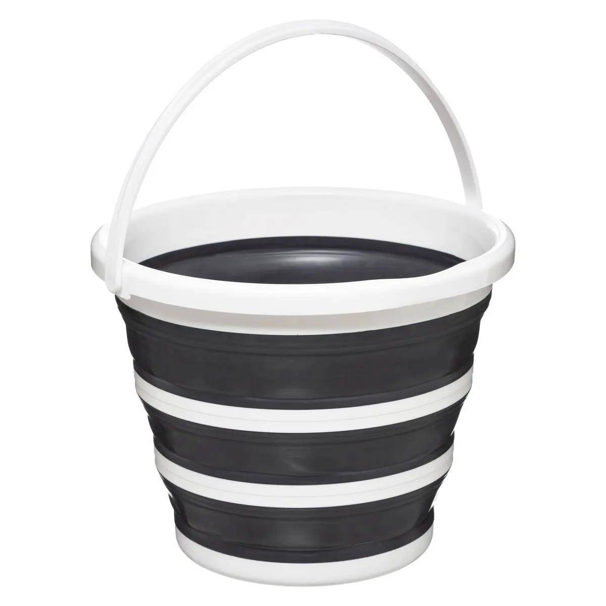 Seau Pliable 10L "Bucket" 32cm Gris - Image 1