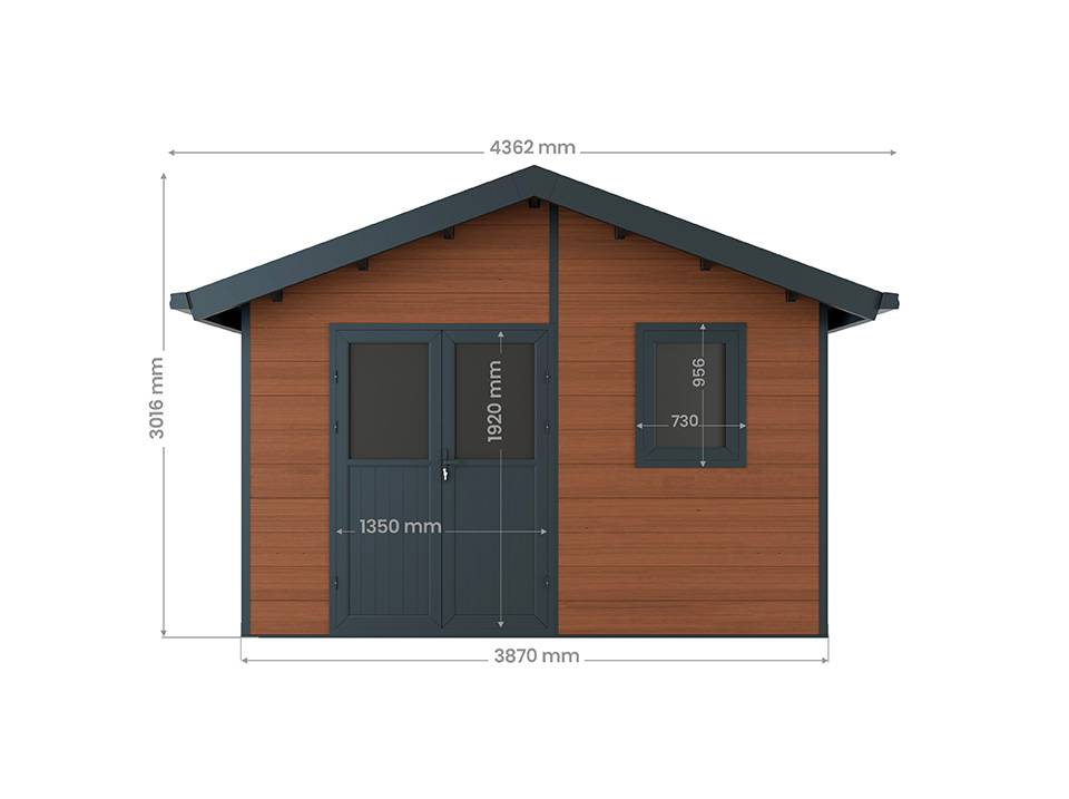 Abri de Jardin Composite ISORA - 12m2 Brun - Cabane Atelier / Abri Velo - Image 6